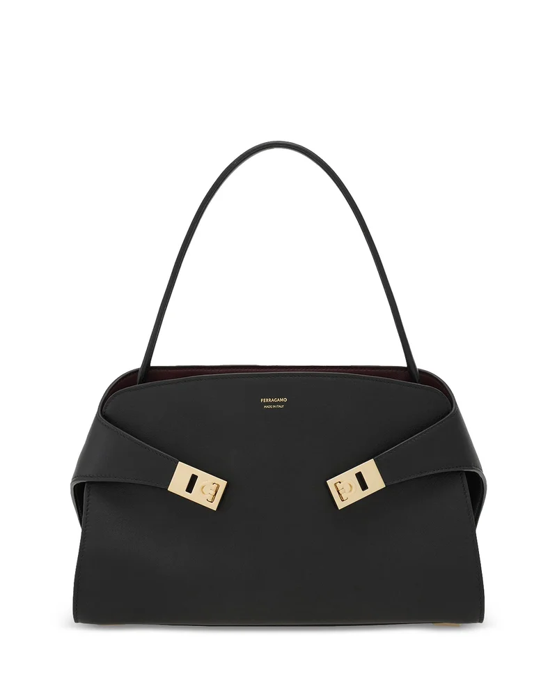 Hug Soft Black Leather Handbag