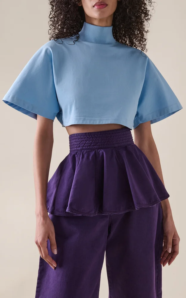 Oversized Cropped Cotton T-Shirt