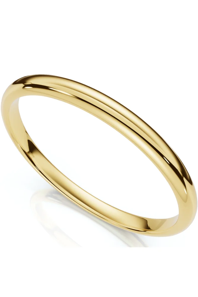 2mm 14K Gold Comfort Fit Plain Wedding Band