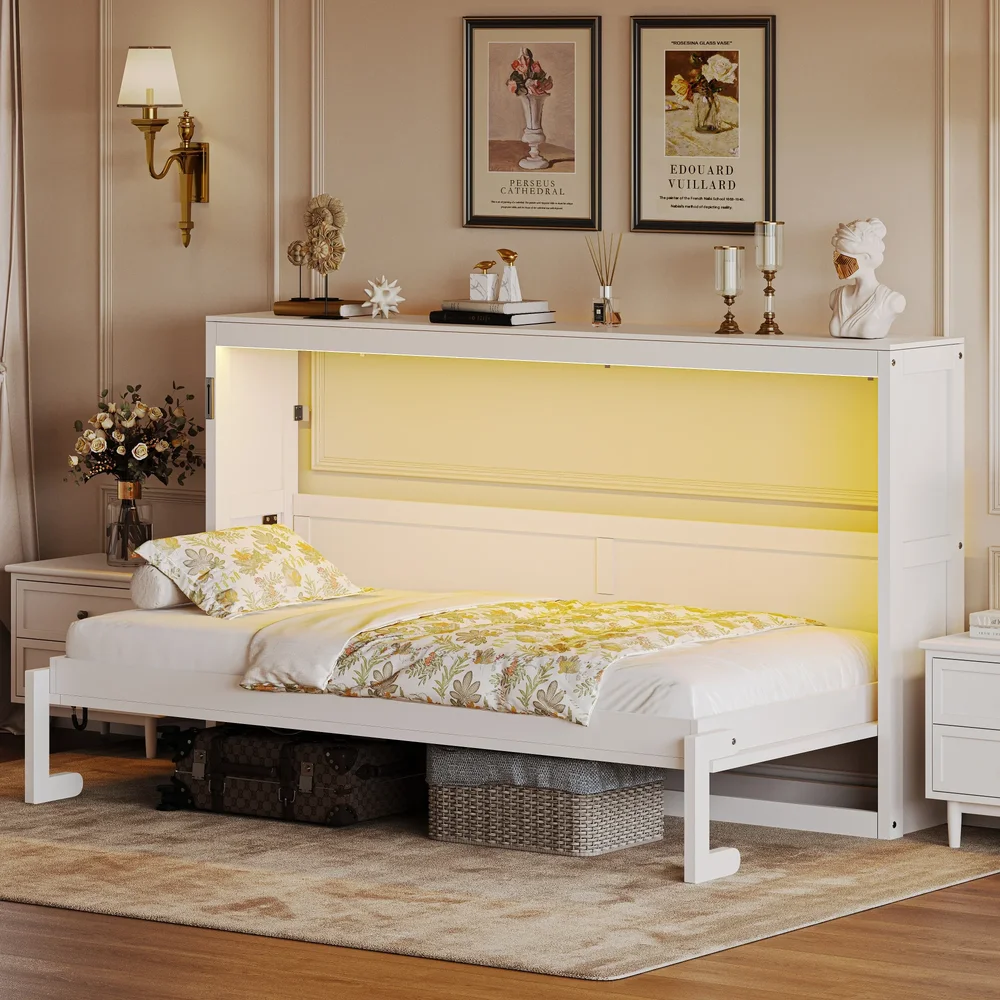Twin Murphy Bed with LED Light