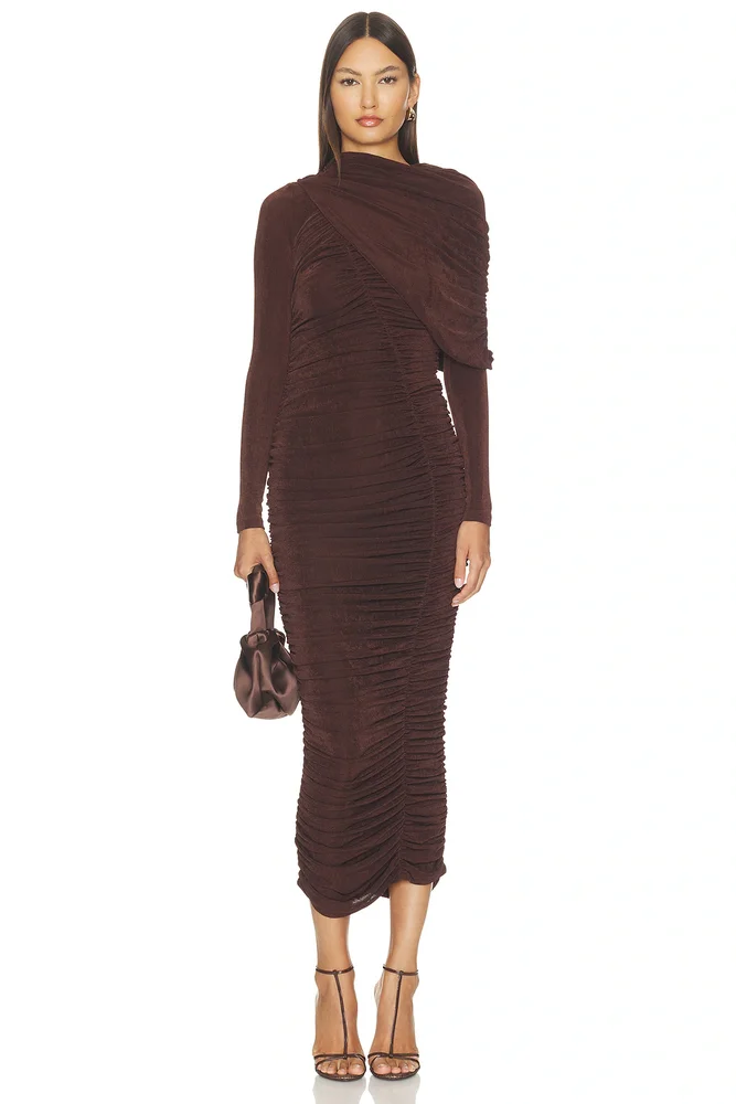Melina Gathered Midi Dress