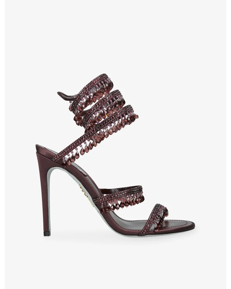 Chandelier 105 Crystal-Embellished Leather Heeled Sandals