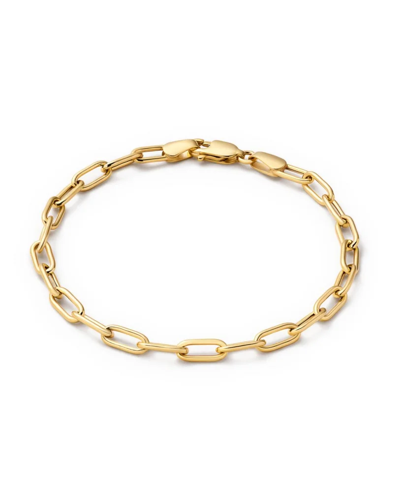 Solid Yellow Gold Large Paperclip Bracelet