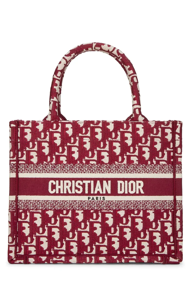 Red Diorissimo Canvas Book Tote Small