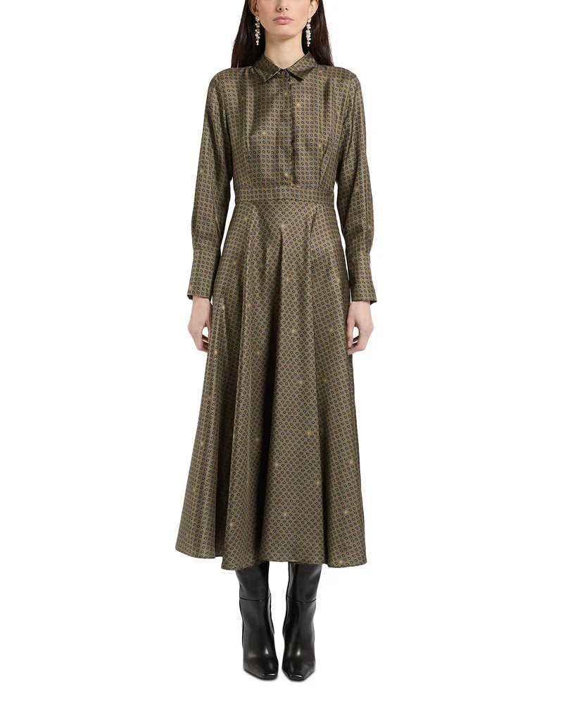 Mllassenzi Printed Silk Shirtdress