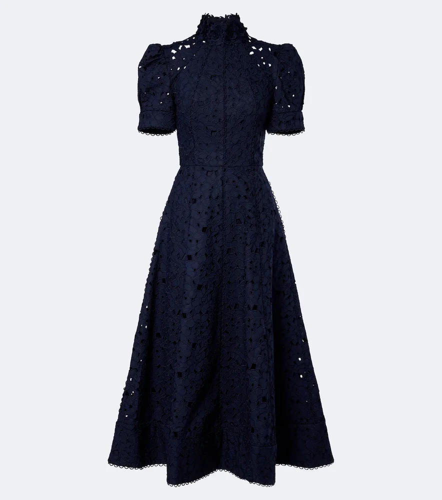 Kitsu broderie anglaise cotton midi dress