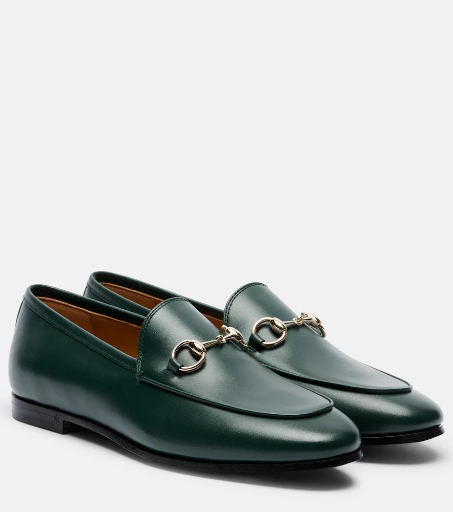 Horsebit leather loafers (green)