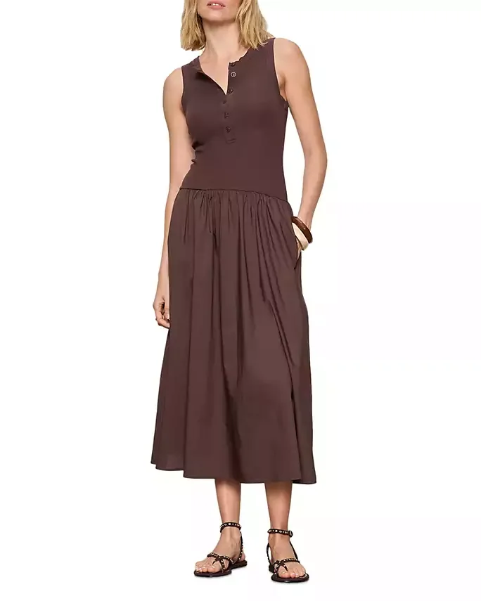 Breakaway Mixed Media Midi Dress