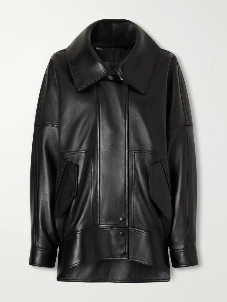 Leather biker jacket