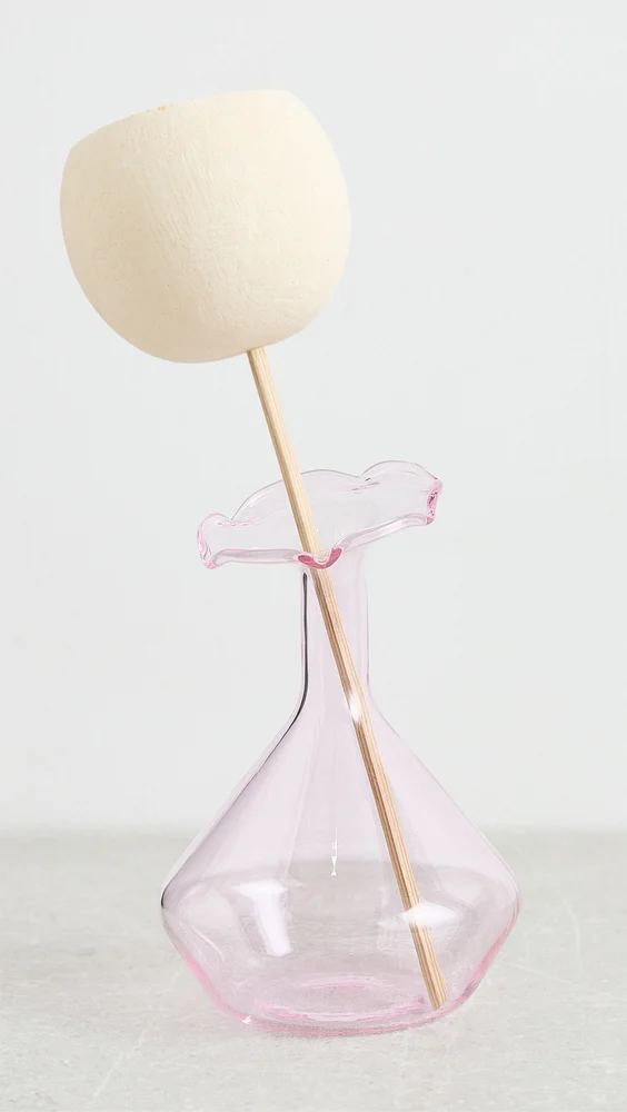 Pink Angled Neck Glass Vase