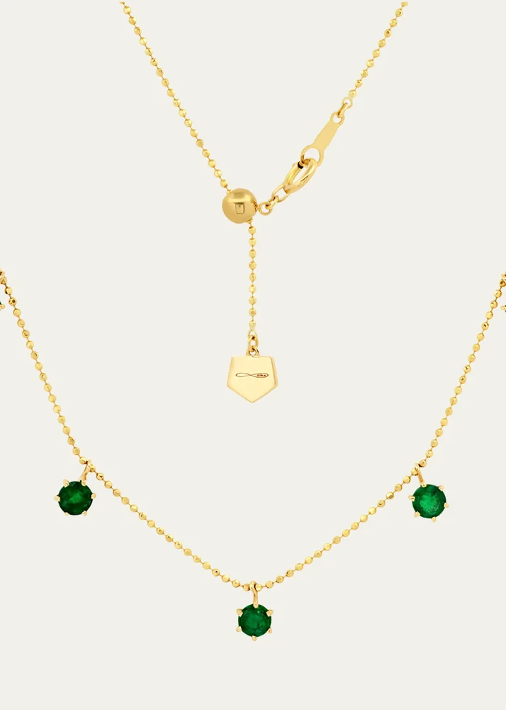 Gems 18K Emerald Floating Necklace