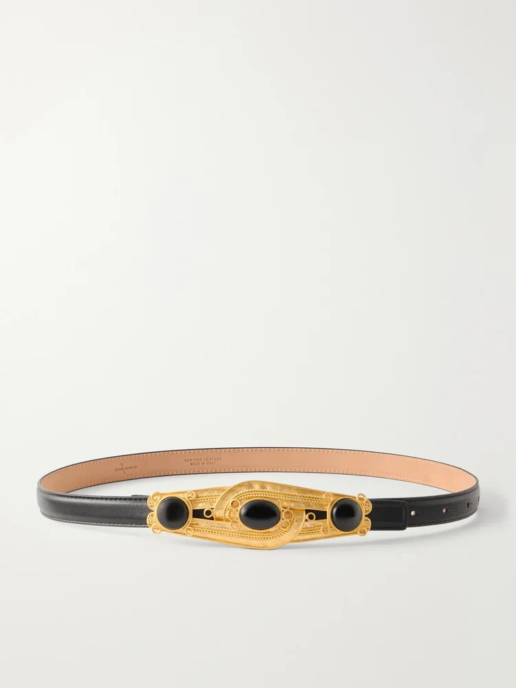 Eterna gold-tone, leather and resin belt