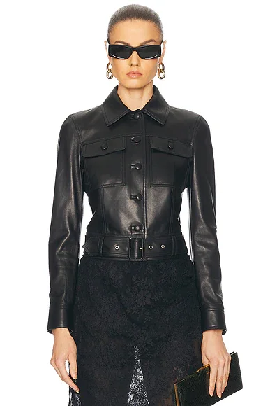 Cropped Leather Jacket