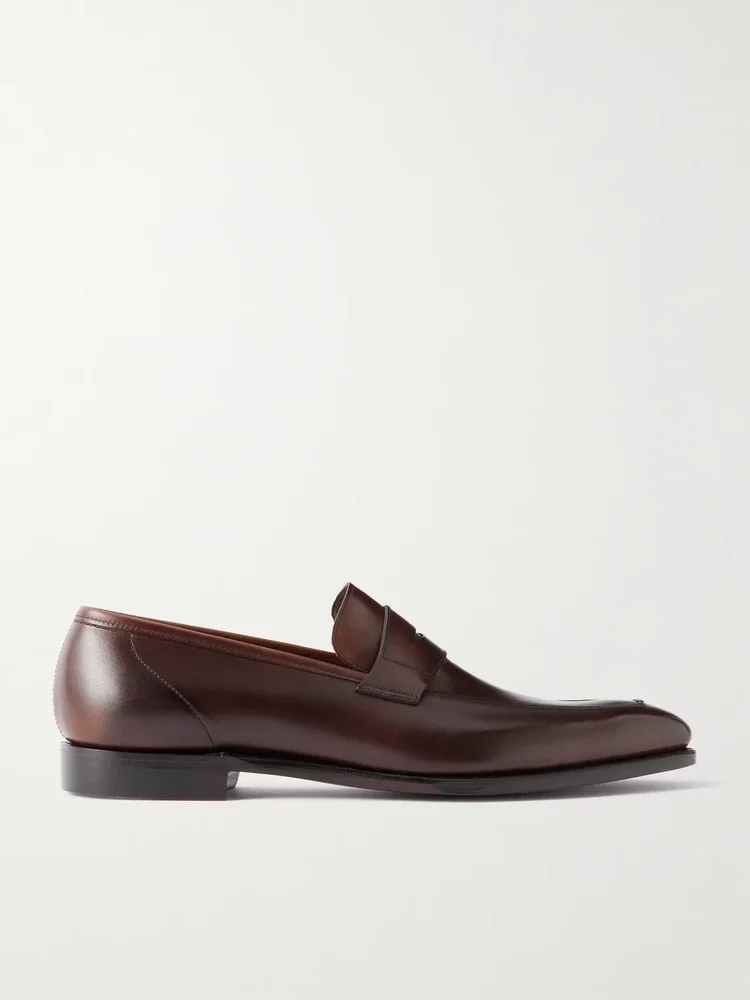 George Leather Penny Loafers
