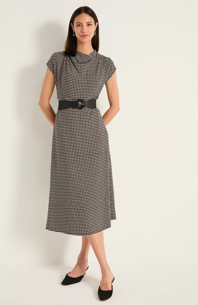 Cowl-Neck Dress