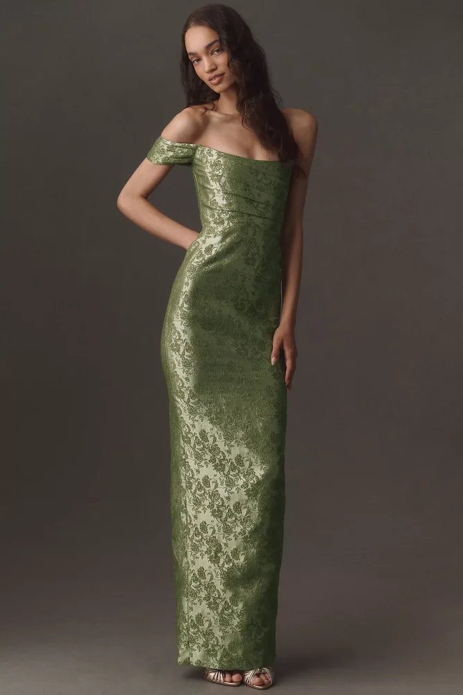 Jackson Jacquard Asymmetric Gown