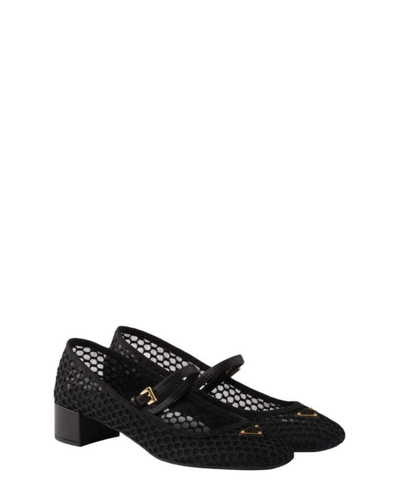 Low Heel Mesh Fabric Ballerinas