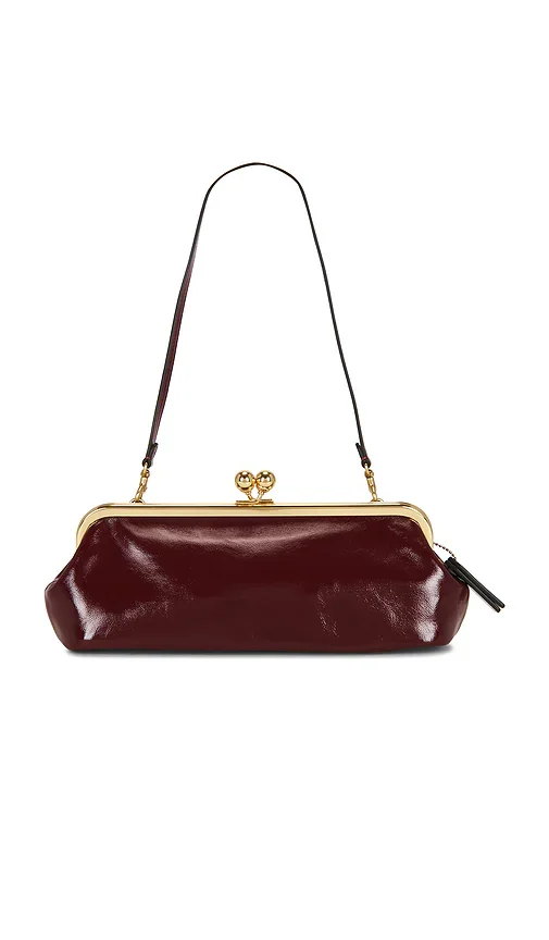 Glazed Leather Kisslock Frame Bag 30