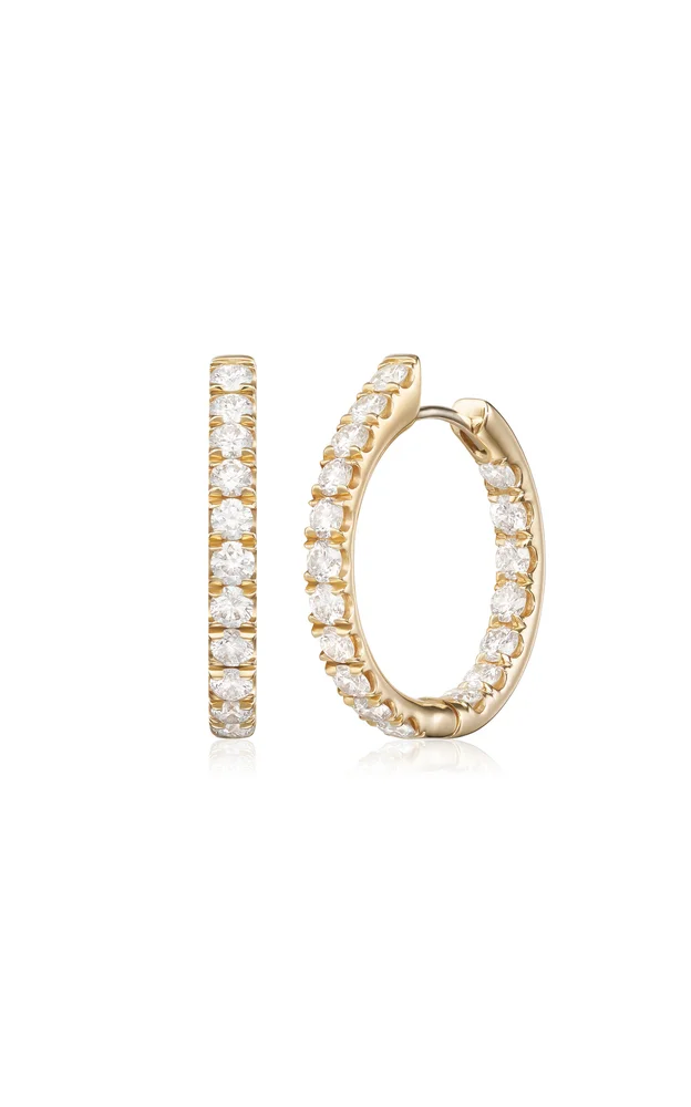 Clara Medium 18K Yellow Gold Diamond Earrings
