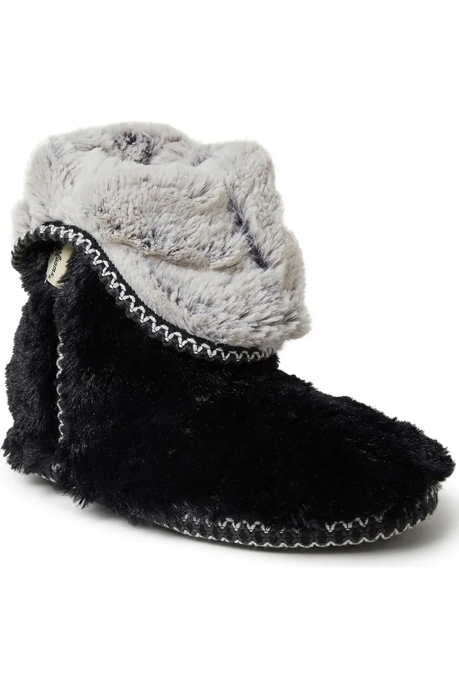 Beth Faux Fur Fold Down Fuzzy Bootie Slipper