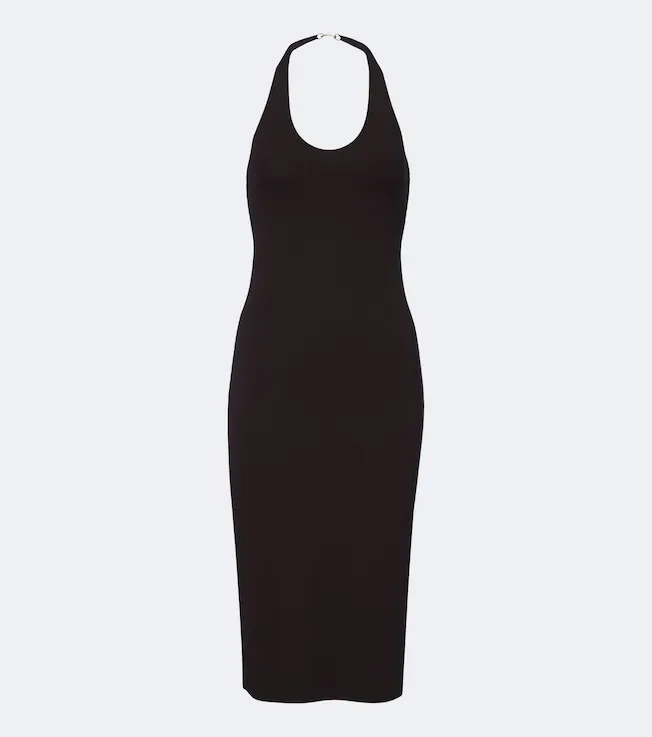 Horsebit crêpe jersey midi dress