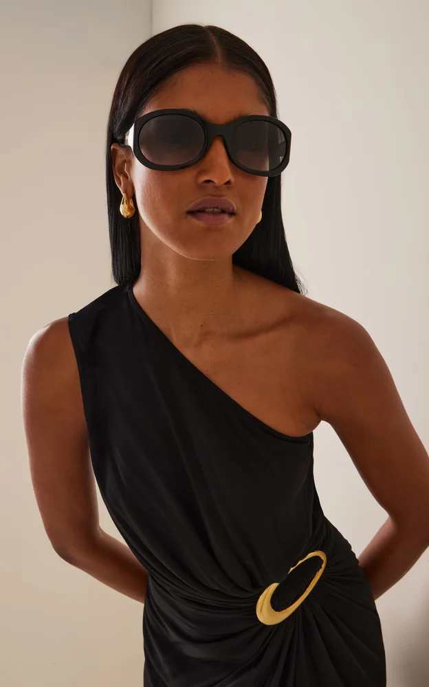 Round-Frame Acetate Sunglasses