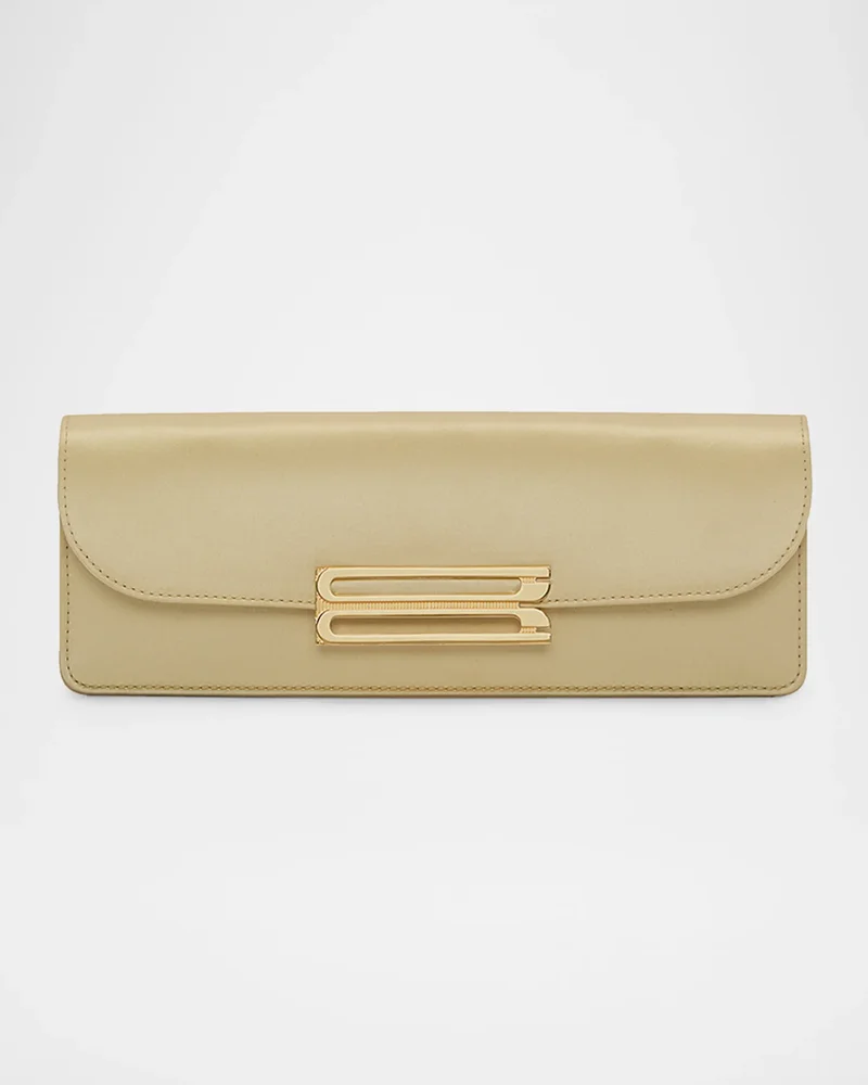 Dorian East-West Satin B-Buckle Shoulder Bag