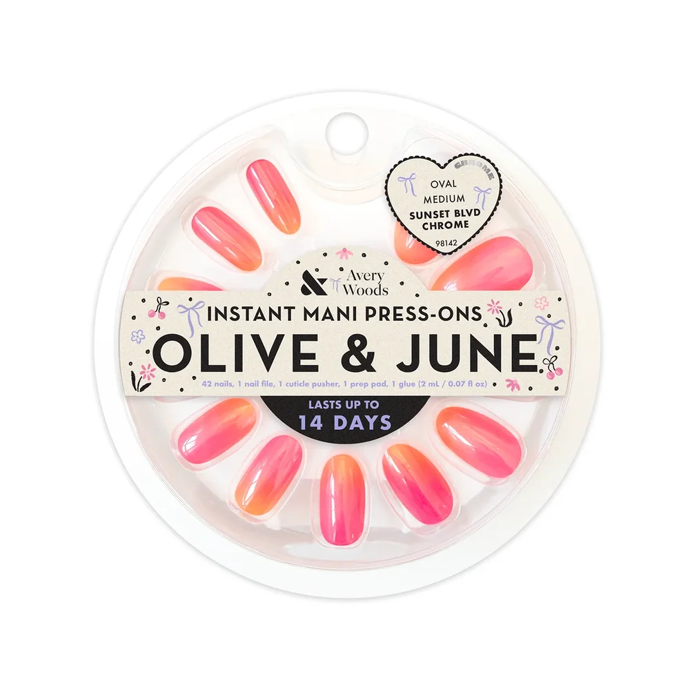 Sunset Blvd Chrome - Press On | Medium | Oval