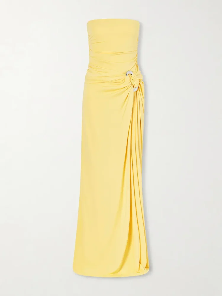 Emma strapless embellished jersey gown