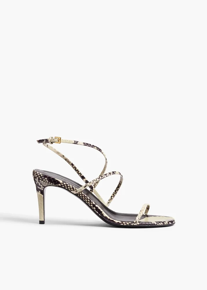 Loop Sandal in Python-Embossed Leather
