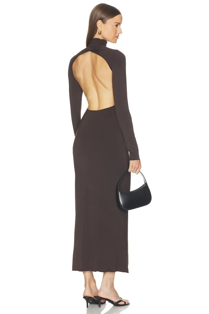 Lenny Open Back Jersey Maxi Dress