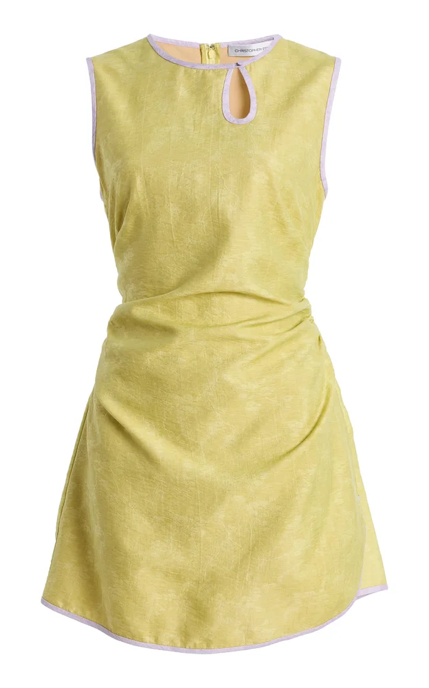 Exclusive Light Leak Jacquard Loophole Mini Dress