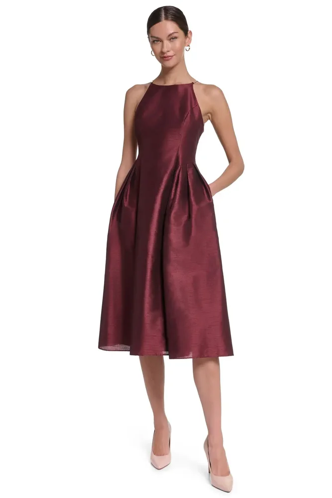 Spaghetti Strap Fit & Flare Midi Dress