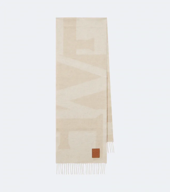Fringed cashmere scarf