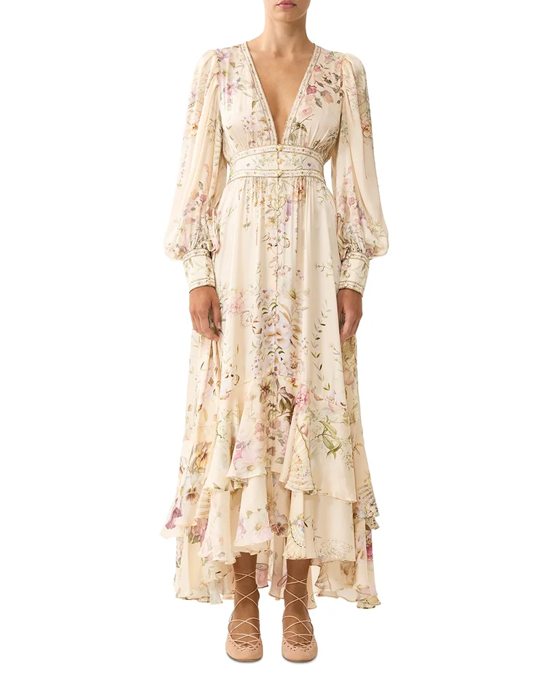 Silk Button Front Dress