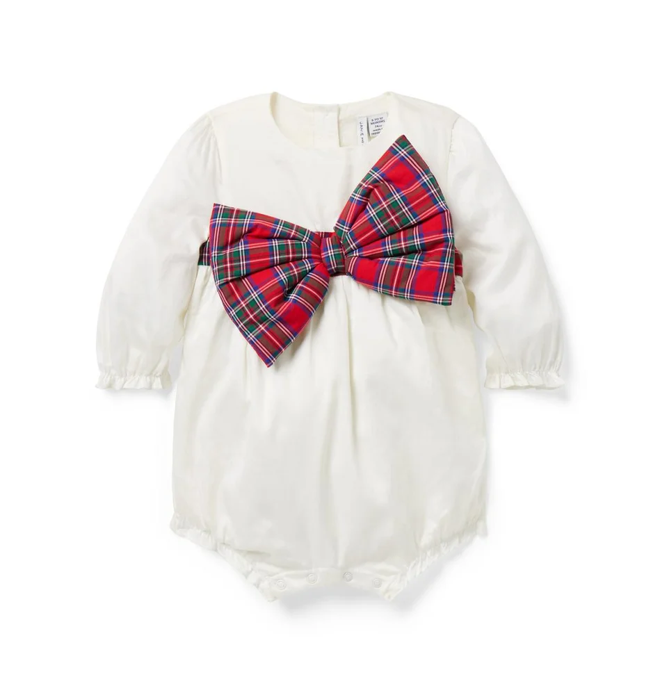 The Tartan Bow Baby Romper