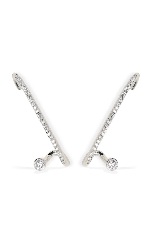 18K White Gold Crescendo Flare Diamond Single Earring