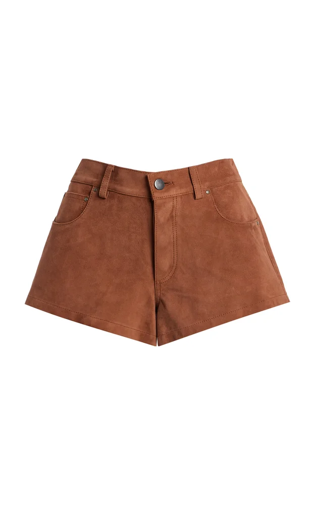 Portman Low-Rise Suede Shorts