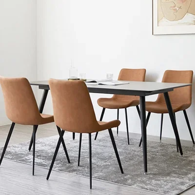 Josman Faux Leather Upholstered Dining Chair with Steel Legs
