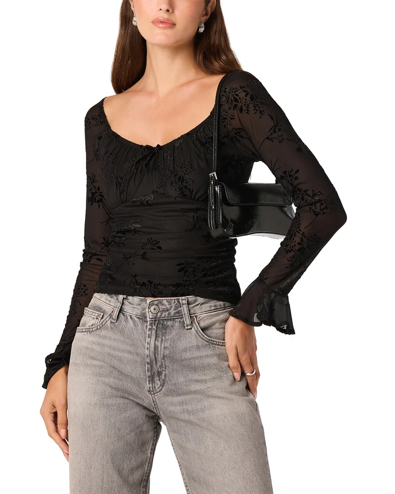 Belsie Scoop Neck Side Ruched Top