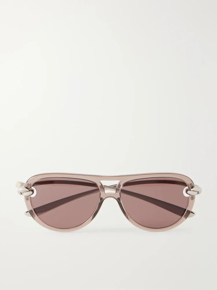 New Knot aviator-style silver-tone injected sunglasses