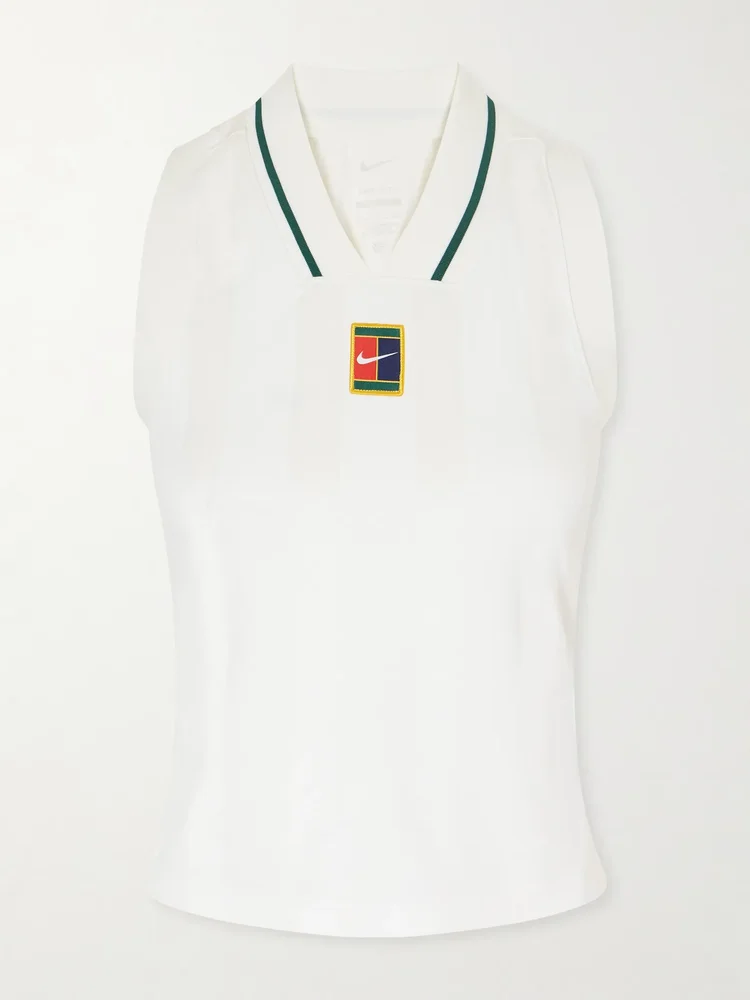 Striped jersey tennis tank