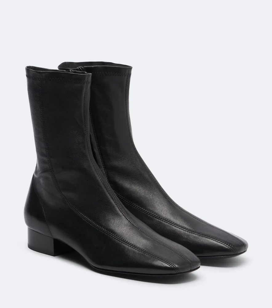 Leather ankle boots