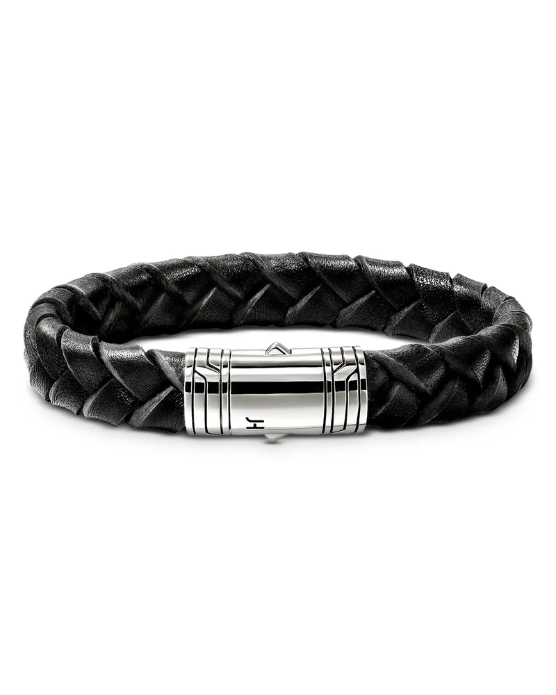 Men's Sterling Silver & Braided Leather Bracelet