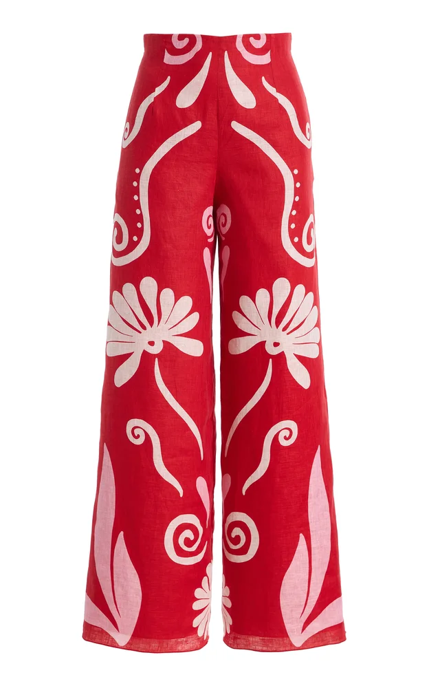Exclusive Toya Linen Wide-Leg Pants