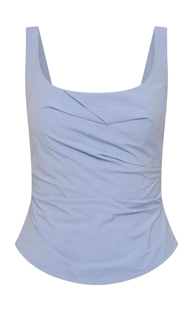 Cotton-Blend Draped Bodice