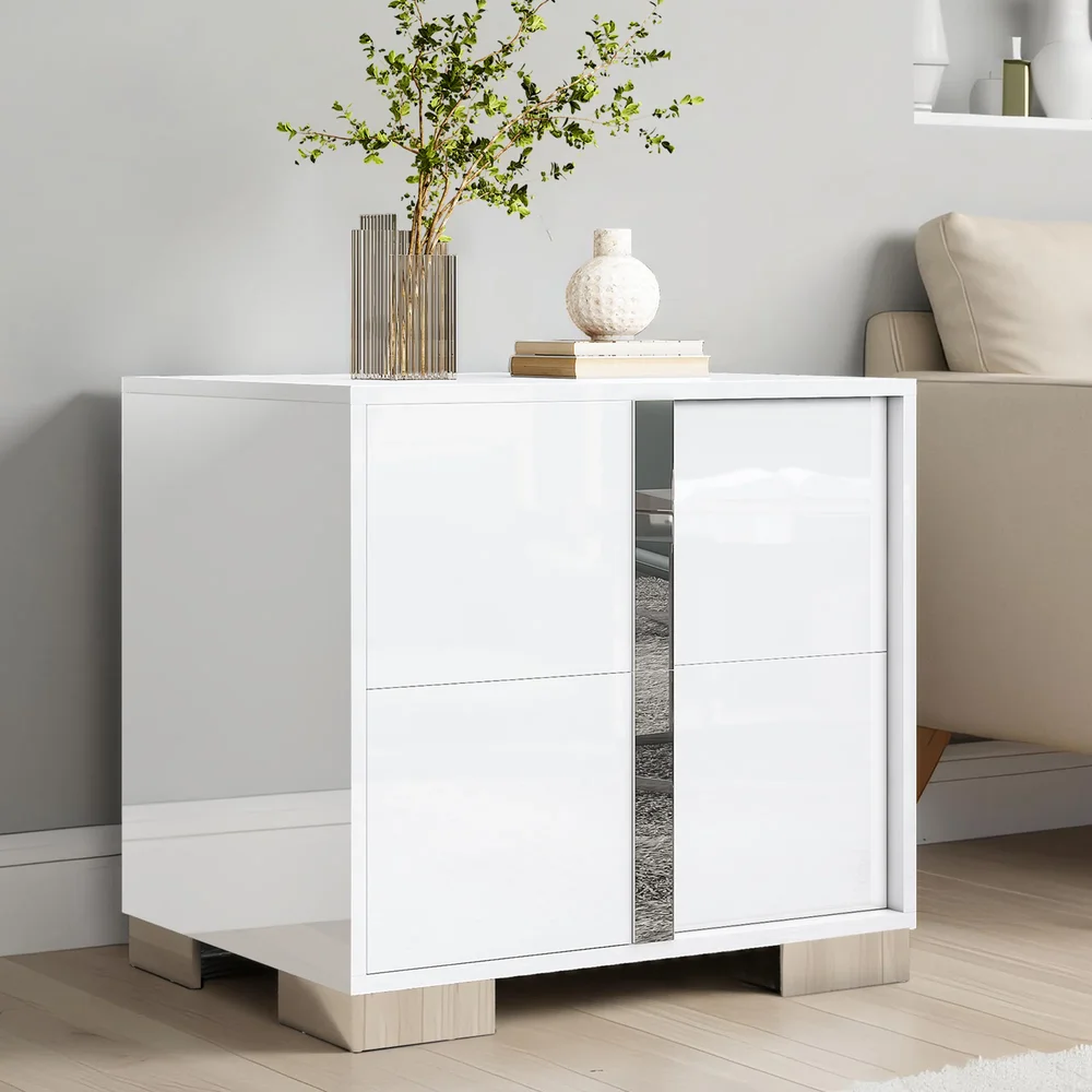 Dulane 23.6" W Nightstand with Electroplated Pull Handle
