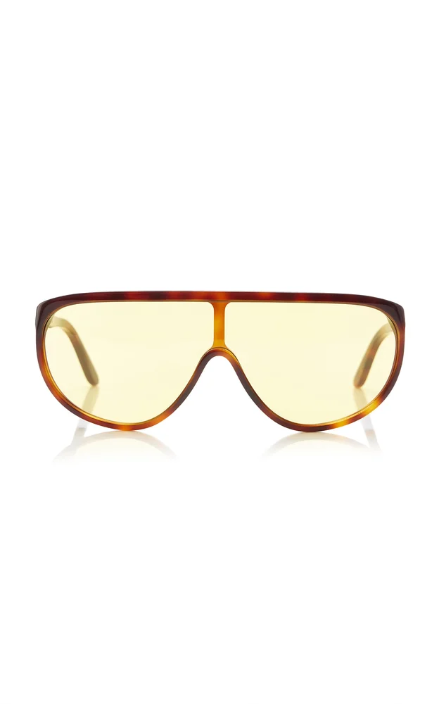 Shield Aviator-Frame Acetate Sunglasses