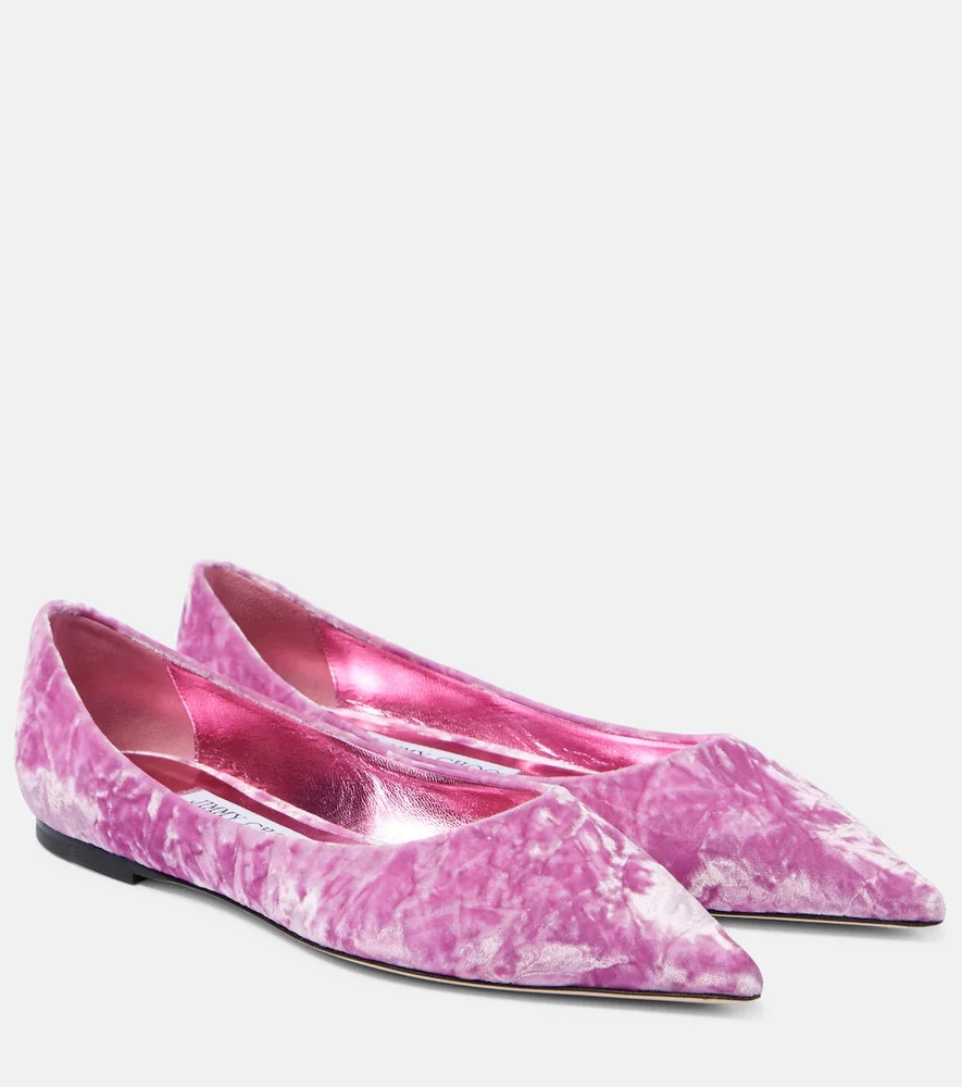 Love velvet ballet flats