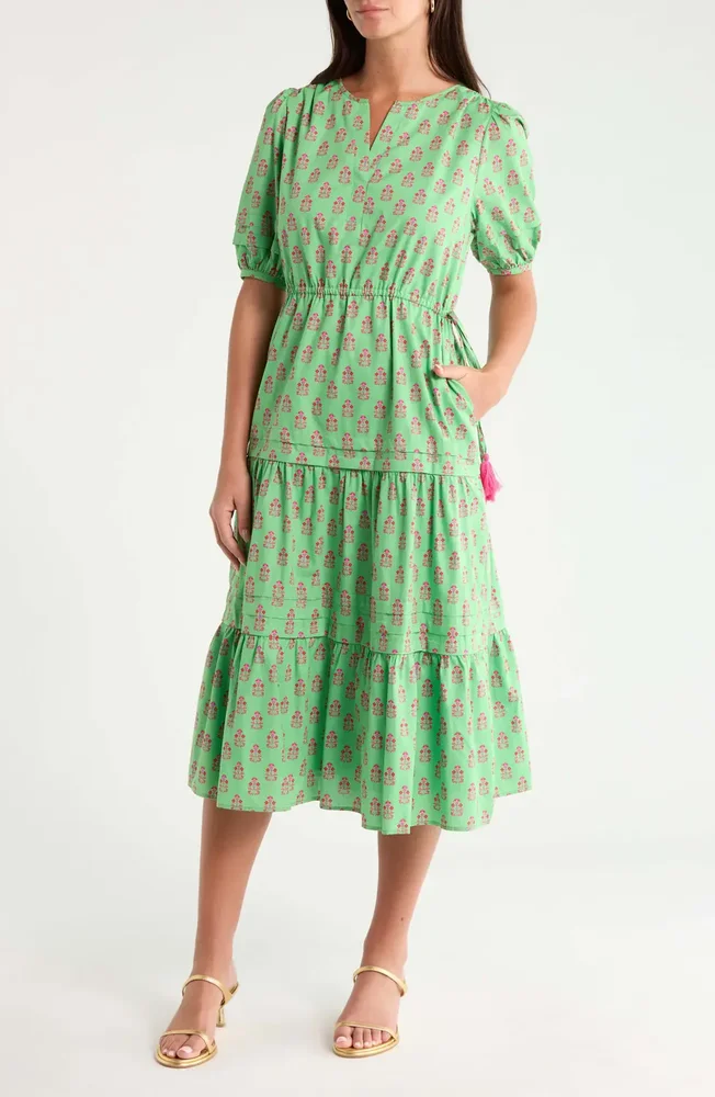 Darley Floral Tiered Cotton Dress